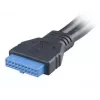 USB kábel 2 x USB A Akasa AK-CBUB09-15BK čierny