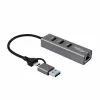 Microconnect USBHUB-RJ45-2IN1 rozbočovač rozhraní USB 3.2 Gen 1 (3.1 Gen 1) Type-A 5000 Mbit/s čierny