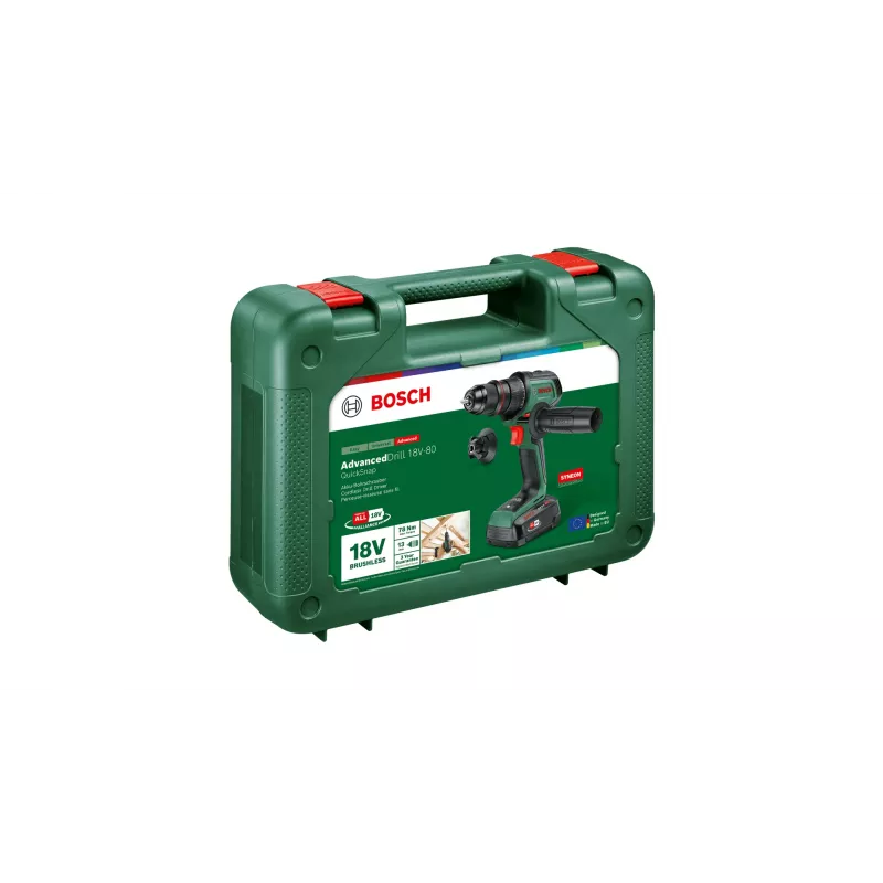 Akumulátorový vŕtací skrutkovač Bosch AdvancedDrill 18V-80 s 2,5 Ah Li-Ion batériou