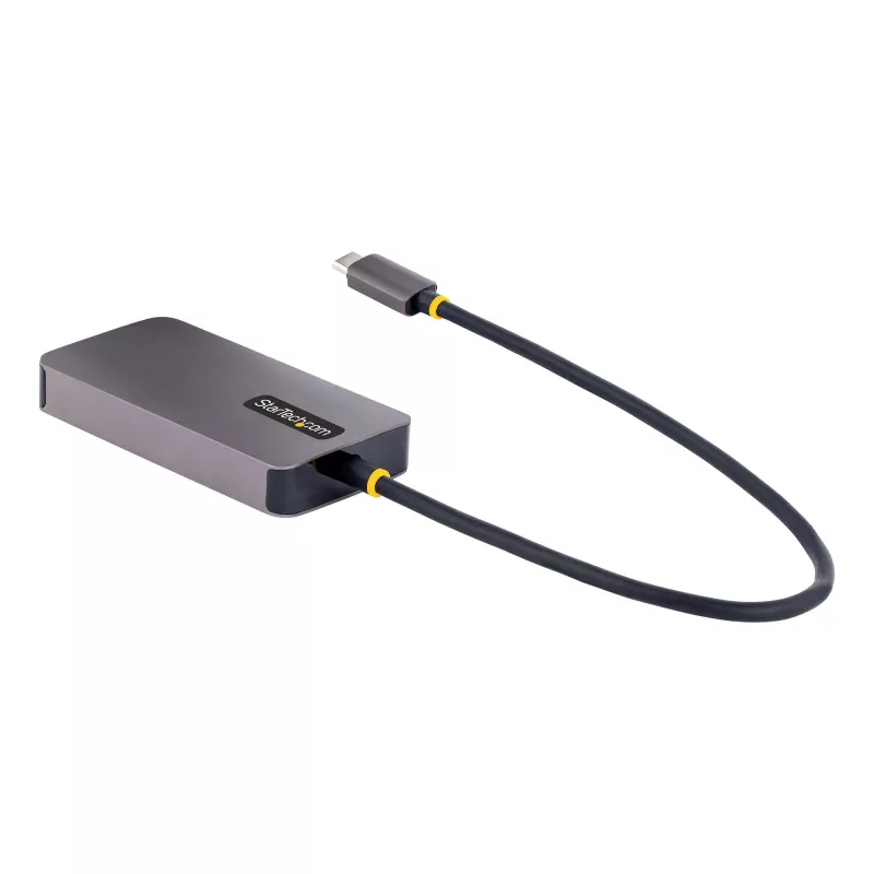 StarTech.com USB-C video adaptér, USB-C na HDMI DVI VGA adaptér, až do 4K 60Hz, hliník, multiport video display adaptér, kompatibilný s Thunderbolt 3/4, USB Type-C cestovný adaptér