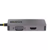 StarTech.com USB-C video adaptér, USB-C na HDMI DVI VGA adaptér, až do 4K 60Hz, hliník, multiport video display adaptér, kompatibilný s Thunderbolt 3/4, USB Type-C cestovný adaptér