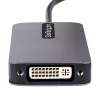 StarTech.com USB-C video adaptér, USB-C na HDMI DVI VGA adaptér, až do 4K 60Hz, hliník, multiport video display adaptér, kompatibilný s Thunderbolt 3/4, USB Type-C cestovný adaptér