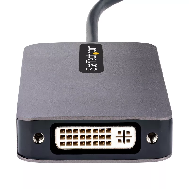 StarTech.com USB-C video adaptér, USB-C na HDMI DVI VGA adaptér, až do 4K 60Hz, hliník, multiport video display adaptér, kompatibilný s Thunderbolt 3/4, USB Type-C cestovný adaptér