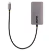 StarTech.com USB-C video adaptér, USB-C na HDMI DVI VGA adaptér, až do 4K 60Hz, hliník, multiport video display adaptér, kompatibilný s Thunderbolt 3/4, USB Type-C cestovný adaptér