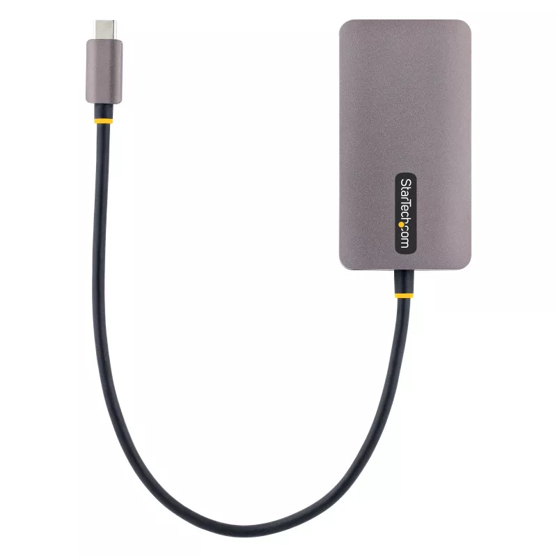 StarTech.com USB-C video adaptér, USB-C na HDMI DVI VGA adaptér, až do 4K 60Hz, hliník, multiport video display adaptér, kompatibilný s Thunderbolt 3/4, USB Type-C cestovný adaptér