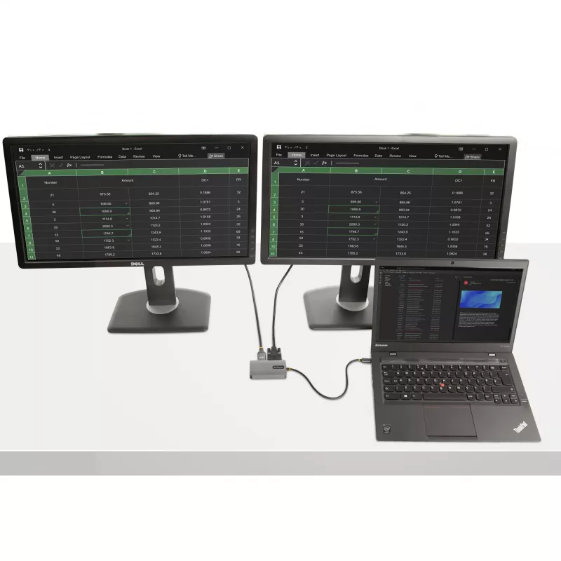 StarTech.com USB-C video adaptér, USB-C na HDMI DVI VGA adaptér, až do 4K 60Hz, hliník, multiport video display adaptér, kompatibilný s Thunderbolt 3/4, USB Type-C cestovný adaptér