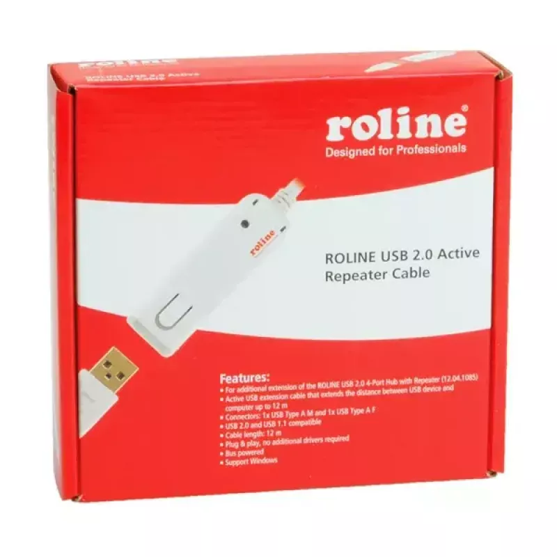 USB 2.0 aktívny opakovač kábel ROLINE 12.04.1085 12 m