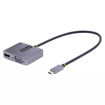 StarTech.com USB-C video adaptér, USB-C na HDMI VGA multiport adaptér, 3,5-mm audio, 4K 60Hz HDR, 100W PD Pass-Through, kompatibilný s Thunderbolt 3/4 – USB-C display cestovný adaptér
