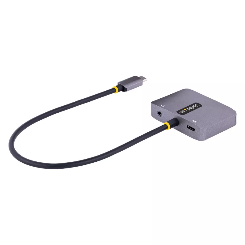 StarTech.com USB-C video adaptér, USB-C na HDMI VGA multiport adaptér, 3,5-mm audio, 4K 60Hz HDR, 100W PD Pass-Through, kompatibilný s Thunderbolt 3/4 – USB-C display cestovný adaptér