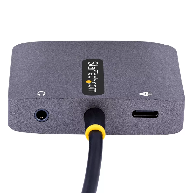 StarTech.com USB-C video adaptér, USB-C na HDMI VGA multiport adaptér, 3,5-mm audio, 4K 60Hz HDR, 100W PD Pass-Through, kompatibilný s Thunderbolt 3/4 – USB-C display cestovný adaptér