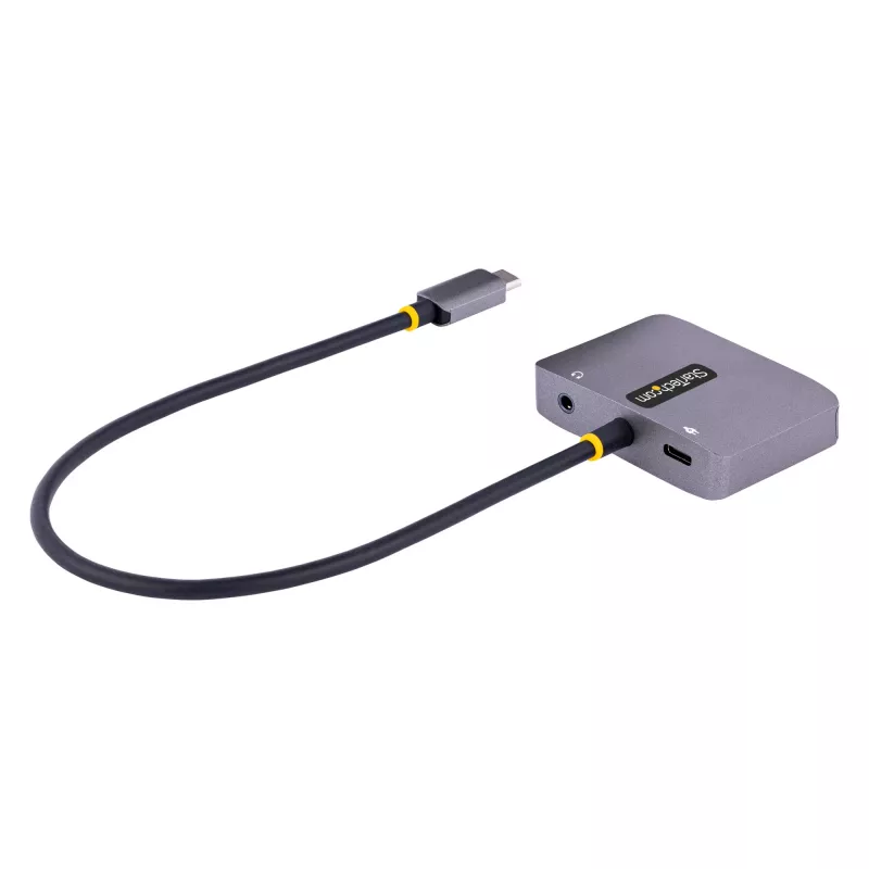 StarTech.com USB-C video adaptér, USB-C na HDMI VGA multiport adaptér, 3,5-mm audio, 4K 60Hz HDR, 100W PD Pass-Through, kompatibilný s Thunderbolt 3/4 – USB-C display cestovný adaptér