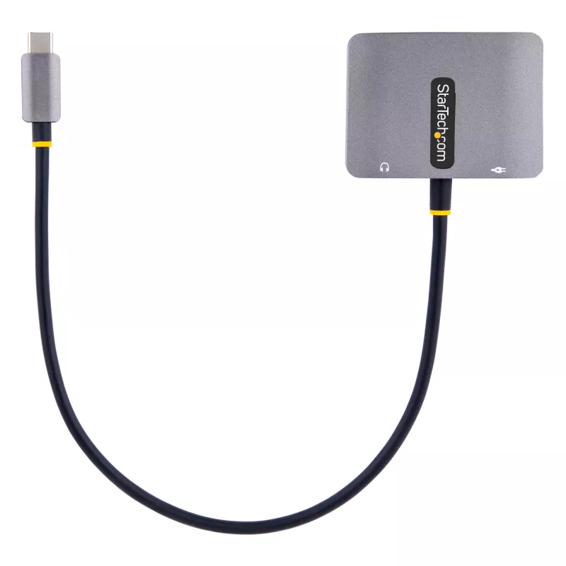 StarTech.com USB-C video adaptér, USB-C na HDMI VGA multiport adaptér, 3,5-mm audio, 4K 60Hz HDR, 100W PD Pass-Through, kompatibilný s Thunderbolt 3/4 – USB-C display cestovný adaptér