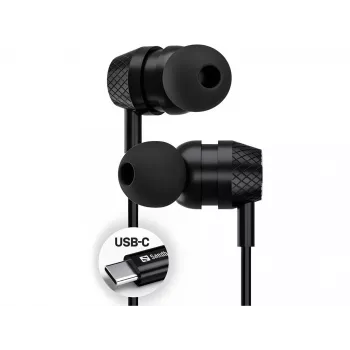 Headset Sandberg USB-C/A In-Earset s line mikrofónom