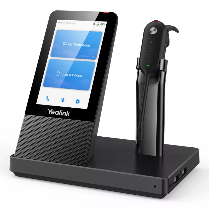 Yealink WH67 UC headset, bezdrôtový, kancelária/call centrum, 20 - 14000 Hz, 19 g, headset, čierna