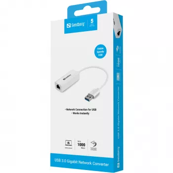 USB sieťový adaptér Sandberg USB3.0 Gigabit sieťový adaptér