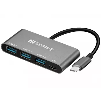 USB-C na 3xUSB 3.0 hub + PD Sandberg 136-03