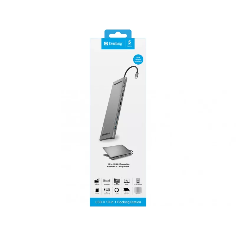 Sandberg USB-C 10-in-1 dokovacia stanica