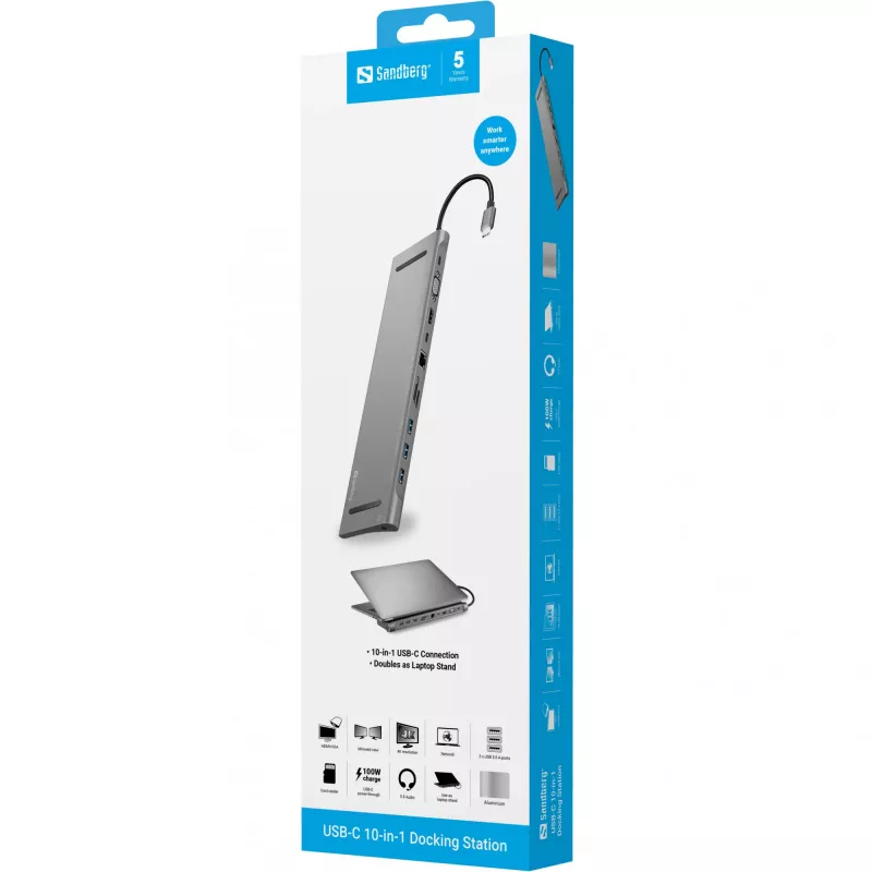 Sandberg USB-C 10-in-1 dokovacia stanica