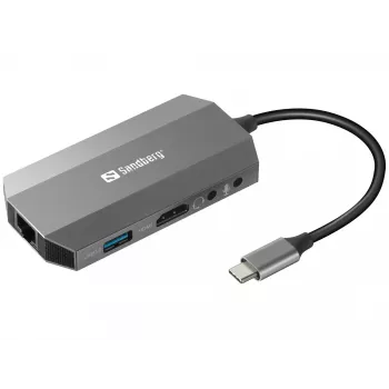 USB-C dok Sandberg 6in1 Travel Dock
