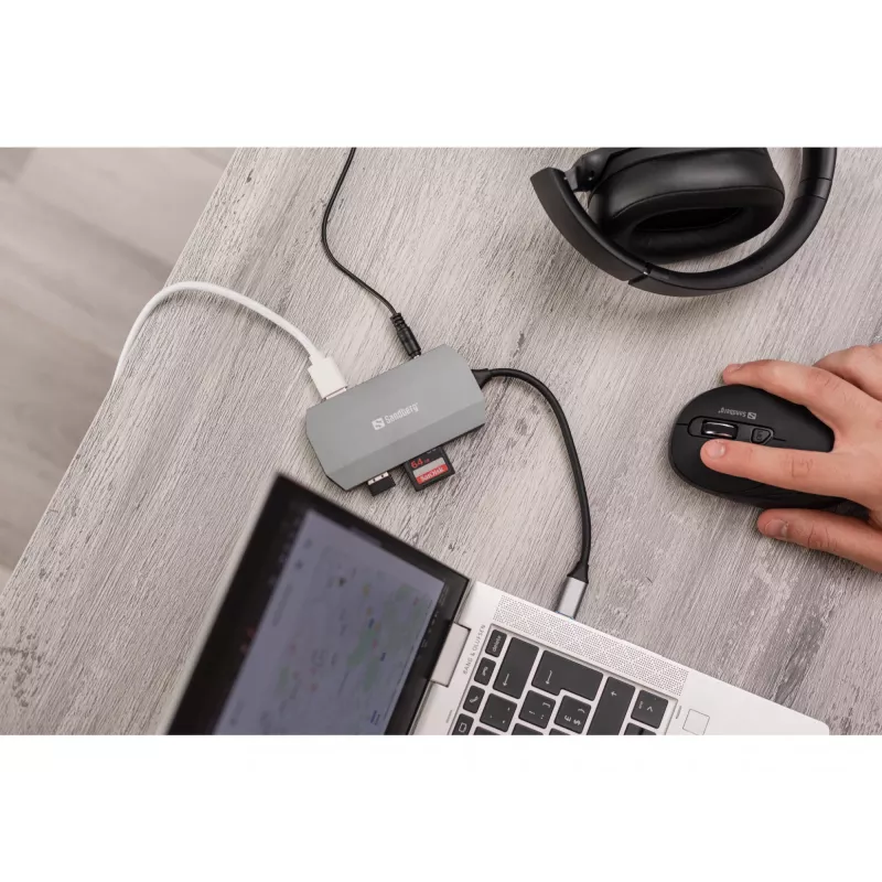 USB-C dok Sandberg 6in1 Travel Dock