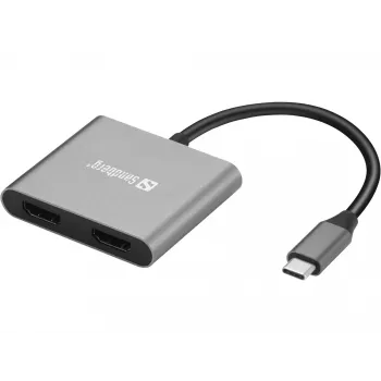 Sandberg USB-C dock 2xHDMI+USB+PD maximálne rozlíšenie 3840x2160