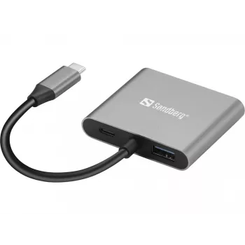 Sandberg USB-C dock 2xHDMI+USB+PD maximálne rozlíšenie 3840x2160