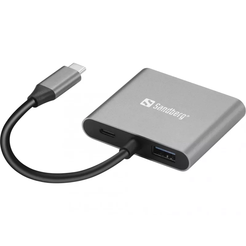 Sandberg USB-C dock 2xHDMI+USB+PD maximálne rozlíšenie 3840x2160