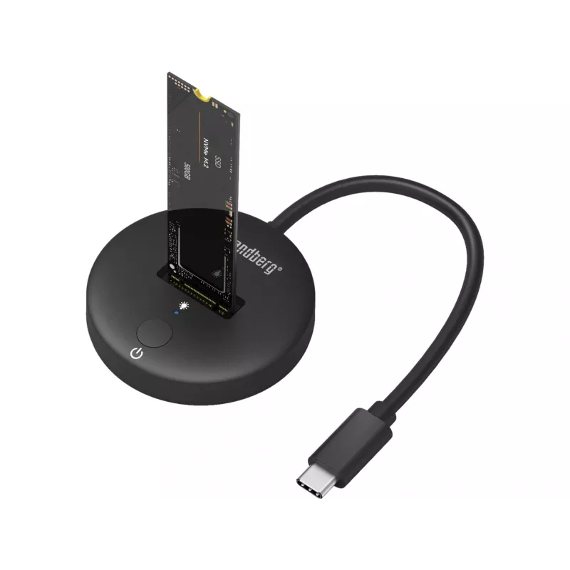 Sandberg USB 3.2 dock pre M.2+NVMe SSD 4 TB čierna