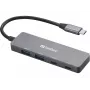 Sandberg USB-C na 2xUSB-A + 2xUSB-C hub sivá hliník