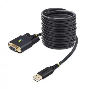 StarTech.com 10ft (3m) USB na nulový modem sériový adaptérový kábel, vymeniteľné skrutky/matice DB9, COM Retention, USB-A na RS232, FTDI, ESD ochrana úroveň 4, Windows/macOS/ChromeOS/Linux - Odolné TPE puzdro