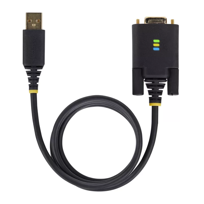 StarTech.com 10ft (3m) USB na nulový modem sériový adaptérový kábel, vymeniteľné skrutky/matice DB9, COM Retention, USB-A na RS232, FTDI, ESD ochrana úroveň 4, Windows/macOS/ChromeOS/Linux - Odolné TPE puzdro