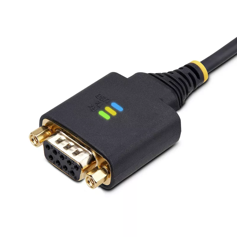 StarTech.com 10ft (3m) USB na nulový modem sériový adaptérový kábel, vymeniteľné skrutky/matice DB9, COM Retention, USB-A na RS232, FTDI, ESD ochrana úroveň 4, Windows/macOS/ChromeOS/Linux - Odolné TPE puzdro