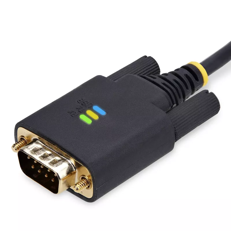 StarTech.com 10ft (3m) USB na nulový modem sériový adaptérový kábel, vymeniteľné skrutky/matice DB9, COM Retention, USB-A na RS232, FTDI, ESD ochrana úroveň 4, Windows/macOS/ChromeOS/Linux - Odolné TPE puzdro
