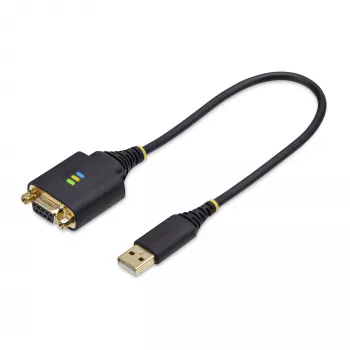 StarTech.com 30cm USB na nulový modem sériový adaptérový kábel, COM zachovanie, FTDI, USB-A na DB9 RS232, vymeniteľné matice/skrutky DB9, Windows/macOS/Linux