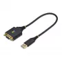 StarTech.com 30cm USB na nulový modem sériový adaptérový kábel, COM zachovanie, FTDI, USB-A na DB9 RS232, vymeniteľné matice/skrutky DB9, Windows/macOS/Linux