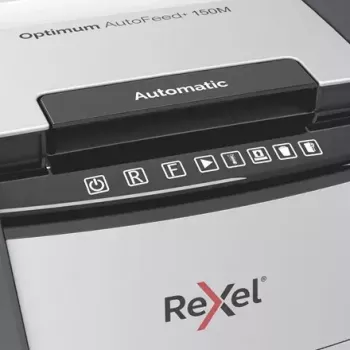 Rexel Optimum AutoFeed+ 150M Skartovačka mikrostrih 55 dB 22 cm čierna, sivá