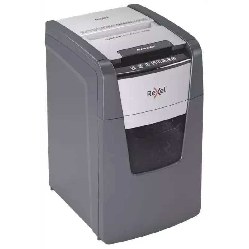 Rexel Optimum AutoFeed+ 150M skartovač papiera, mikrorez 2 x 15 mm, P-5, 150 listov, kôš 44 l