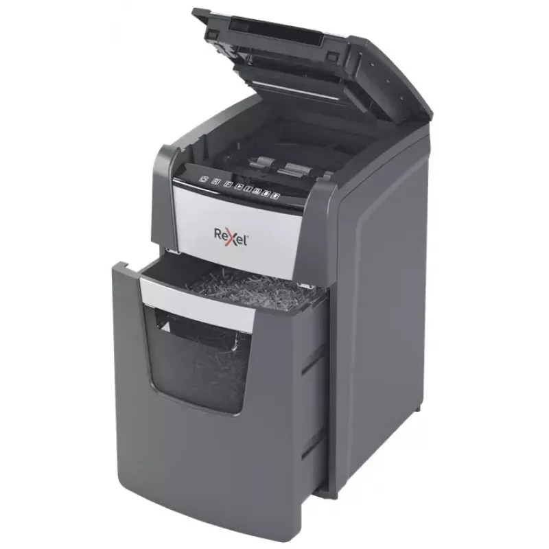 Rexel Optimum AutoFeed+ 150M skartovač papiera, mikrorez 2 x 15 mm, P-5, 150 listov, kôš 44 l
