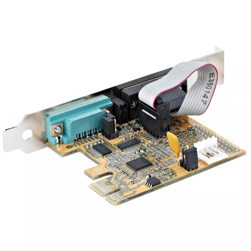StarTech.com 2-portová PCI Express sériová karta, dual port PCIe na RS232 (DB9) sériová karta, 16C1050 UART, štandardné alebo low-profile držiaky, zachovanie COM, pre Windows a Linux