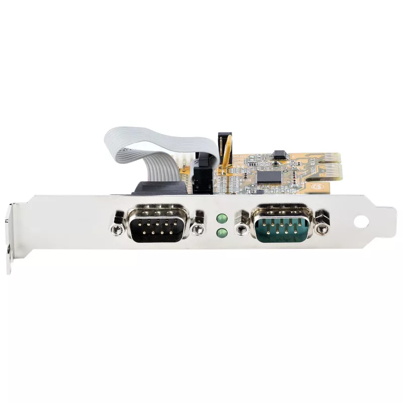 StarTech.com 2-portová PCI Express sériová karta, dual port PCIe na RS232 (DB9) sériová karta, 16C1050 UART, štandardné alebo low-profile držiaky, zachovanie COM, pre Windows a Linux