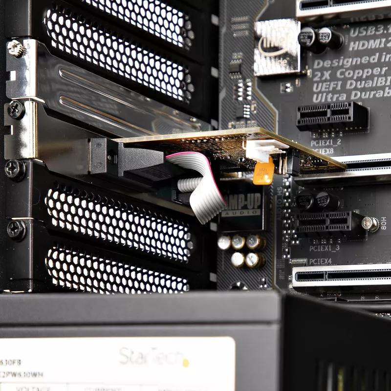 StarTech.com 2-portová PCI Express sériová karta, dual port PCIe na RS232 (DB9) sériová karta, 16C1050 UART, štandardné alebo low-profile držiaky, zachovanie COM, pre Windows a Linux