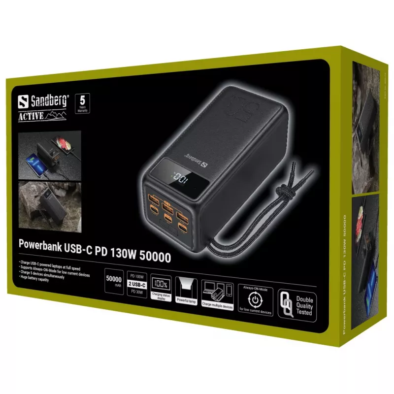 Prenosná powerbank Sandberg USB-C PD 130W 50000mAh