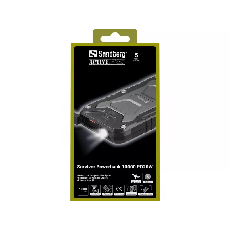 Prenosná powerbank Sandberg Survivor 10000 PD20W, 10000 mAh