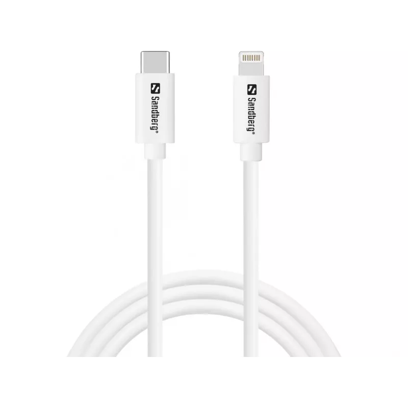 AC nabíjačka Sandberg 20W USB-C + Lightning 1M rýchlonabíjanie biela