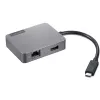 Lenovo 4X91A30366 laptop dock/port replikátor káblový USB 2.0 Type-C sivý