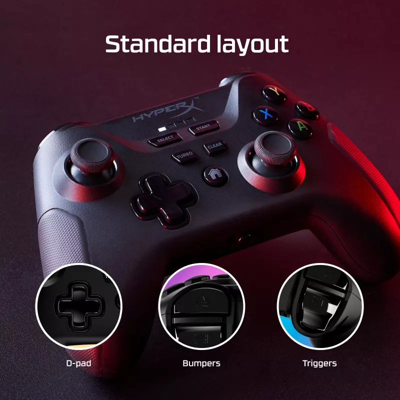 HyperX Clutch – bezdrôtový herný ovládač (čierna) – mobilné zariadenia/PC