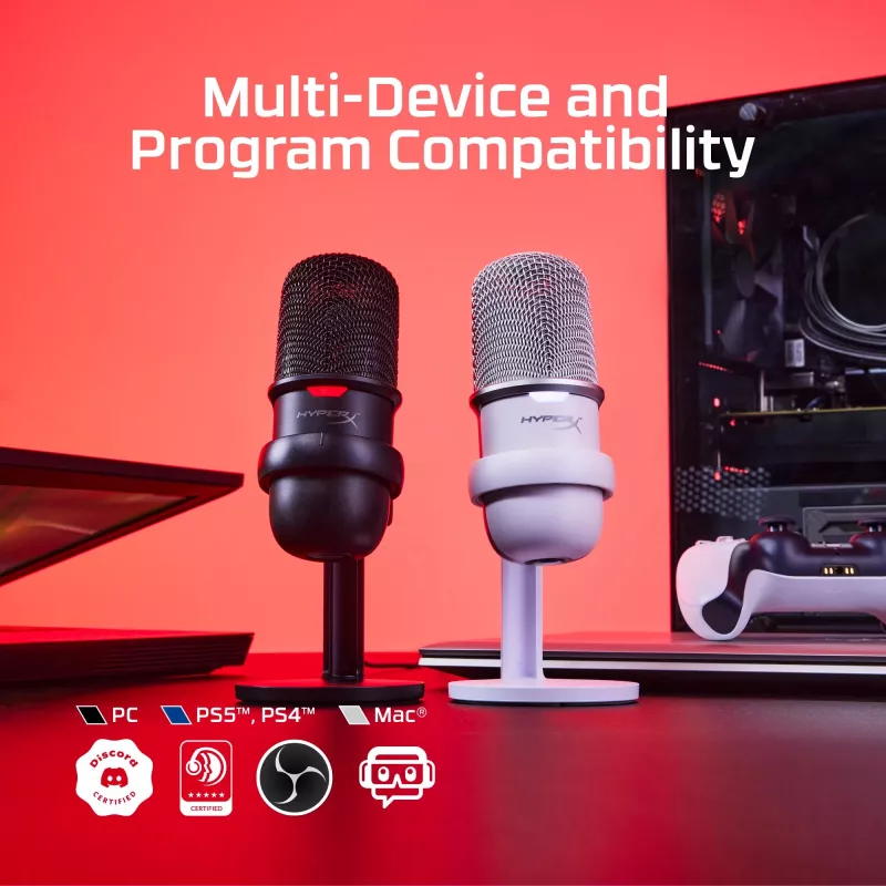 HyperX SoloCast – USB mikrofón (biela)