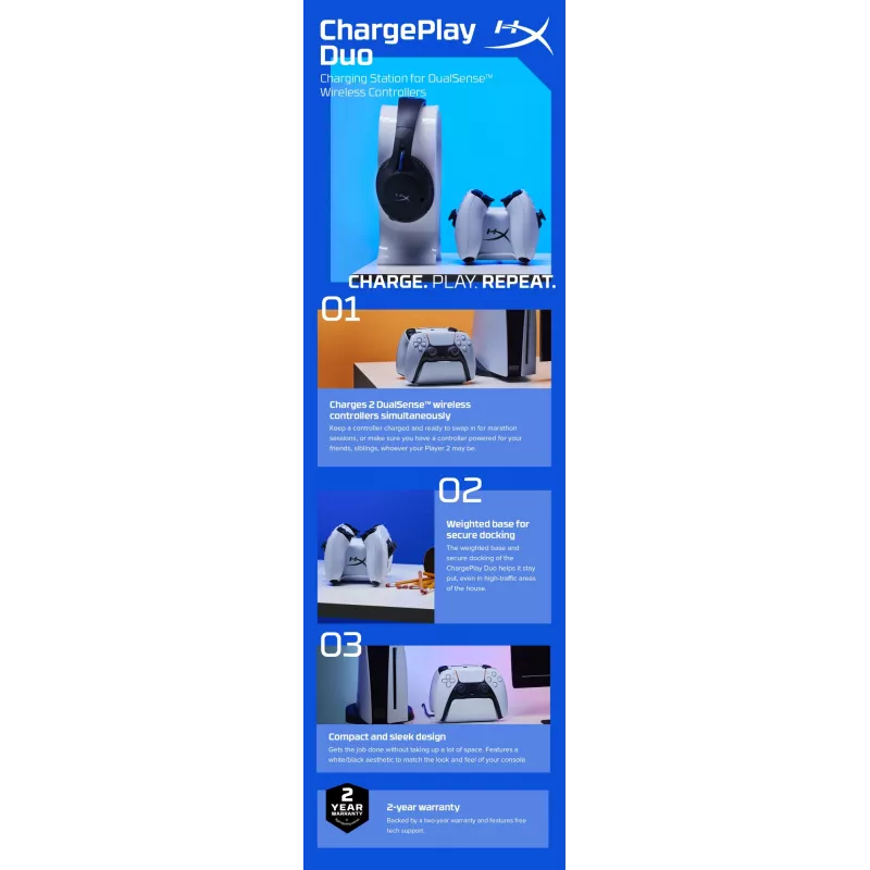 HyperX ChargePlay Duo - nabíjacia stanica pre ovládače pre PS5
