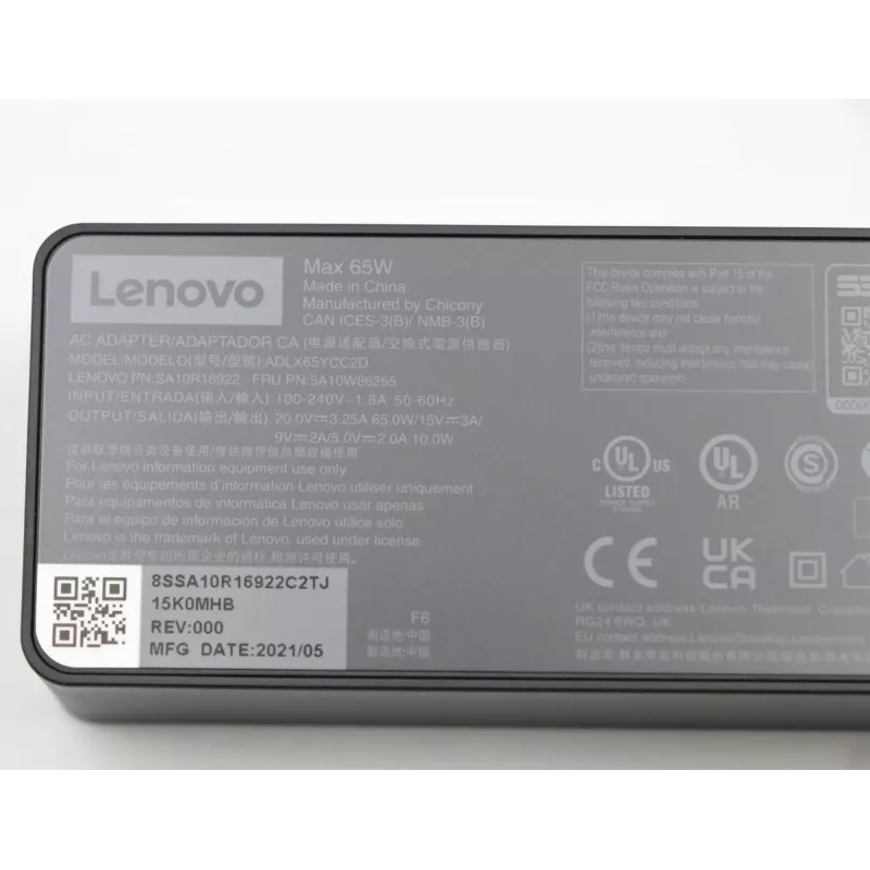 Lenovo 5A10W86255 napájací zdroj interiérový 65 W čierny