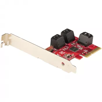 StarTech.com SATA PCIe karta – 6-portová PCIe SATA rozširujúca karta – 6 Gbit/s – Low/Full Profile – naskladané SATA konektory – ASM1166 Non-RAID – PCI Express na SATA konvertor